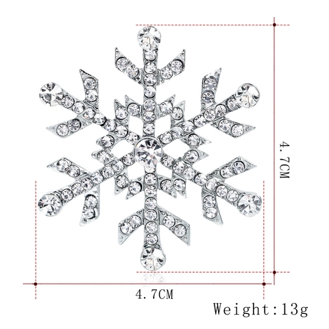 Eleganter Legierung Schneeflocke Brosche Für Damen Koreanischer Stil Versilbert Strass Anstecknadel Für Weihnachtsfeier Schmuck