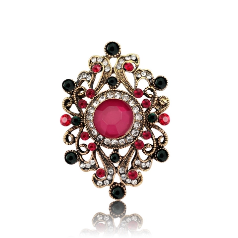 Vintage Barock Legierung Strass Blumen Brosche Für Damen Palast Stil Hohl Schalenperle Anstecknadel Schmuck Corsage Geschenk