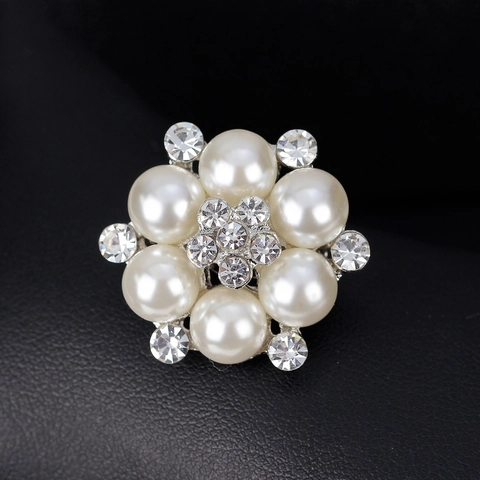 Eleganter Legierung Blumen Brosche Mit Künstlichen Perlen Und Strass Koreanische Florale Anstecknadel Für Damen Hochzeit Schmuck