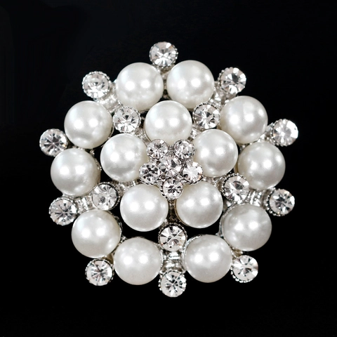 Elegante Spilla in Lega da Donna Spilla Minimalista con Perle Artificiali e Strass Corsage Floreale Accessori Camicia Moda Gioielli Regalo
