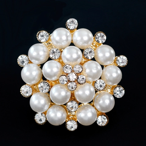 Elegante Spilla in Lega da Donna Spilla Minimalista con Perle Artificiali e Strass Corsage Floreale Accessori Camicia Moda Gioielli Regalo