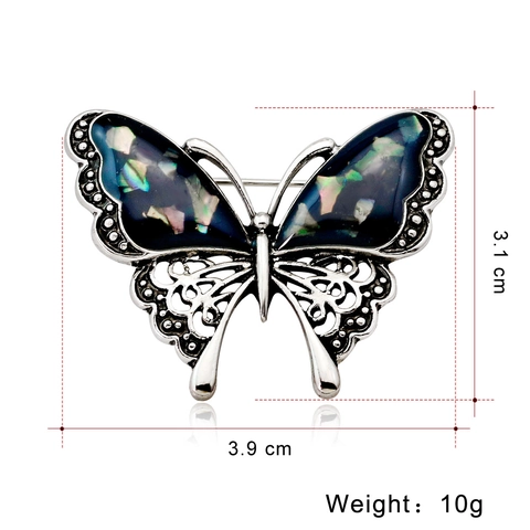 Vintage Legierung Schmetterling Brosche Mit Irisierendem Muschel-Inlay Für Damen Westliche Mode Insekt Tier Reversnadel Schmuck Zubehör