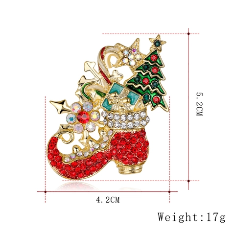 Vintage Legierung Weihnachtsstiefel Brosche Bunte Strass Festliche Emaille Stiefel Pin Für Damen Winter Urlaub Schmuck Geschenk