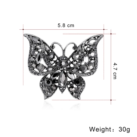 Vintage Schmetterling Legierung Brosche Pin Für Damen Mit Mehrfarbigen Strass Elegante Tier Brustnadel Schmuck Zubehör Geschenk