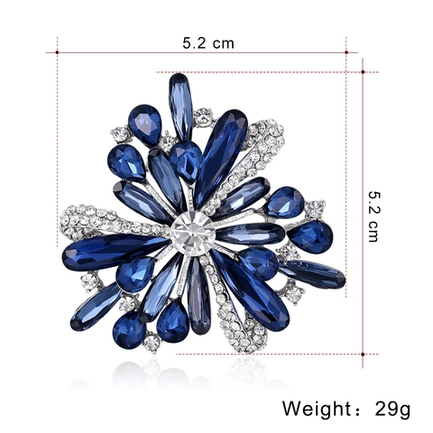 Broche de Flor de Aleación Vintage Ramillete Floral de Diamantes de Imitación Coloridos Accesorios de Moda Mujer Fiesta