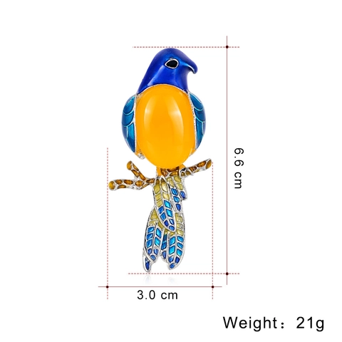 Spilla Uccello Vintage in Smalto Colorato per Donna Lega con Strass Intarsiato Gazza Pappagallo Animale Gioielli Accessorio