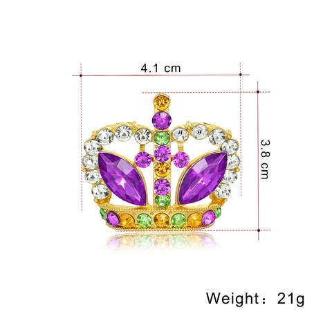 Luxurious Alloy Rhinestone Crown Brooch For Women Men Fashion Jewelry Suit Sweater Accessories Gold Plated Badge Pin