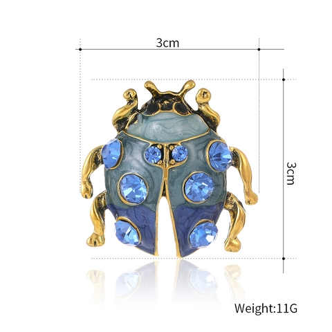 Fashion Ladybug Brooch Colorful Enamel Beetle Pin With Rhinestone Embellishment For Suits Coat Clothing Accessories Jewelry Gifts