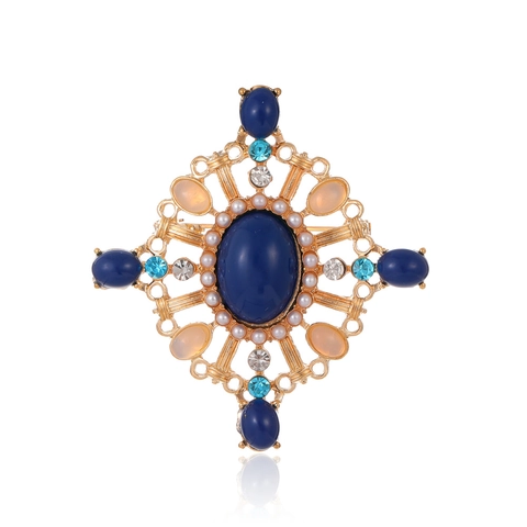 Spilla a Croce Barocca Vintage in Lega di Zinco Strass Stile Palazzo Perla Artificiale per Donna Uomo Accessorio Abbigliamento