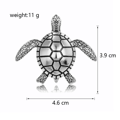 Retro Zinc Alloy Sea Turtle Brooch Pin For Women Men Antique Gold Silver Animal Corsage Badge For Coat Sweater Apparel Accessories