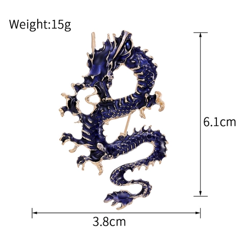Spilla Vintage a Forma di Drago in Lega di Zinco Con Smalto a Goccia Spilla Animali Zodiaco Cinese per Abito Cappotto