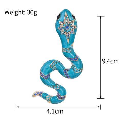 Broche Serpent Vintage en Alliage de Zinc Émail Strass Épingle de Revers Animale pour Femmes Hommes Mode Costume Bijoux Accessoires
