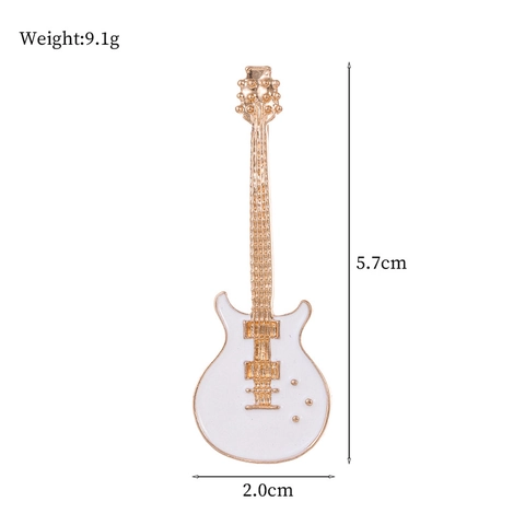 Broche Guitare en Émail Vintage Pour Hommes Femmes Alliage de Zinc Instrument de Musique Guitare Électrique Corsage Bijoux