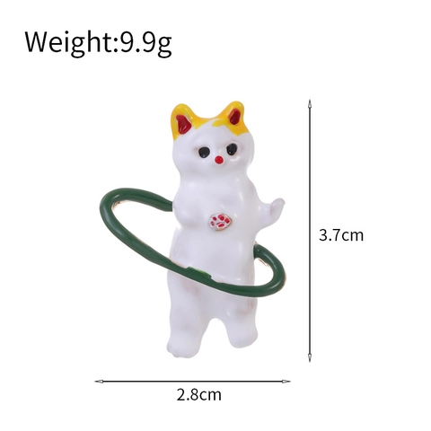 Cartone Animato Gatto Hula Hoop Lega Spilla Carino Animale Smalto Pin Moda Distintivo Per Donne Uomini Decorazione Quotidiana Accessori Per Abbigliamento