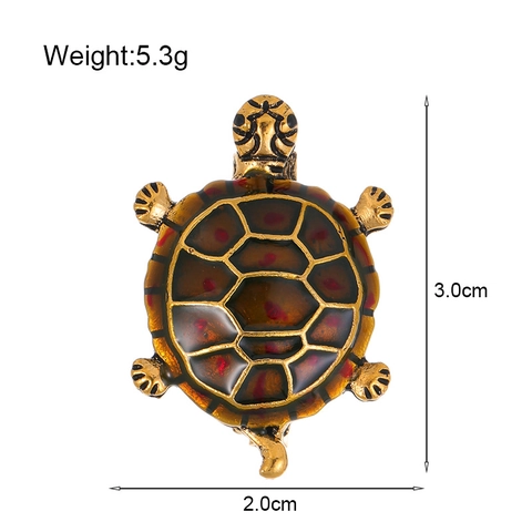 Retro Tierform Schildkröte Brosche Emaille Öltropfen Zinklegierung Meeresschildkröte Anstecknadel Für Damen Kleidung Deko Schmuck