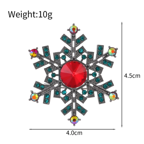 Vintage Spilla a Fiocco di Neve in Lega di Zinco Con Strass Colorati Per Donna Moda Natale Spilla Corsage Accessori da Sposa