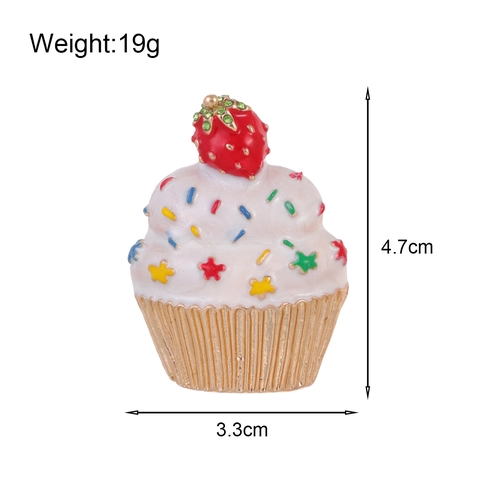 Weihnachten Erdbeere Cupcake Brosche Zinklegierung Strass Emaille Corsage Pin Für Damen Urlaub Party Kleidung Zubehör Schmuck Geschenk
