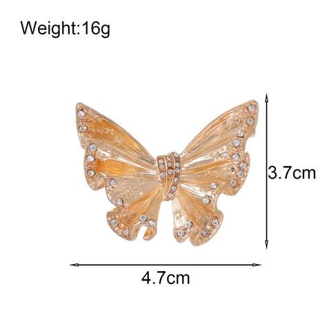 Elegante Legering Strass Vlinder Broche Voor Vrouwen Stijlvolle Goud Zilver Vergulde Pak Jas Corset Pin Mode Sieraden Accessoires