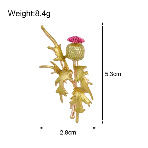 Pastoral Stil Zinklegierung Distel Brosche Für Damen Exquisite Emaille Tropfglasur Blume Korsage Anzug Pin Elegante Florale Accessoire