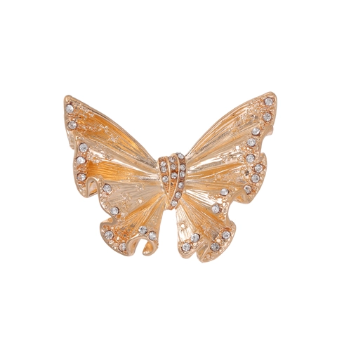 Elegante Legering Strass Vlinder Broche Voor Vrouwen Stijlvolle Goud Zilver Vergulde Pak Jas Corset Pin Mode Sieraden Accessoires
