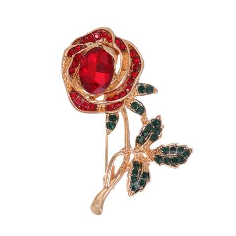 Elegante Spilla a Fiore di Rosa Vintage in Lega di Zinco con Strass per Completi da Donna Accessori per Abiti Gioielli