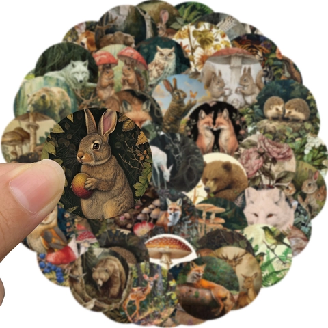 Autocollants Animaux Vintage Imperméable PVC Décalcomanies Décoratives Pour Scrapbooking DIY Journaling Laptop Bouteille