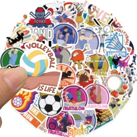 Adesivi Graffiti Sportivi Impermeabile PVC Cartone Animato DIY Decalcomanie per Laptop Bagaglio Skateboard Telefono Adesivi