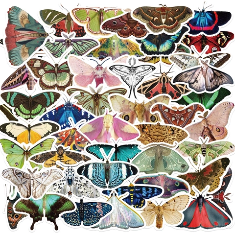 Vintage Motte Schmetterling Ästhetik Kunst Aufkleber Wasserdichte PVC Decals Für DIY Scrapbooking Laptop Skateboard Telefon Buch
