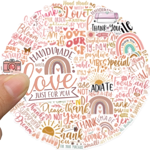 Bohemian Thank You Graffiti Aufkleber Wasserdicht PVC Matt Decals Für Laptop Skateboard Telefon Schreibwaren Dekoration