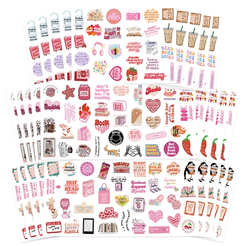 Pegatinas Estéticas de PVC Impermeables Tema de Lectura para Portátil Teléfono Scrapbooking Decoración Amantes de Libros