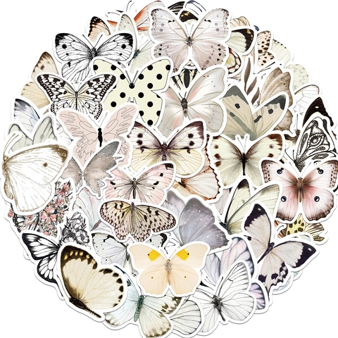 Autocollants Papillon Esthétiques Imperméables en PVC pour Scrapbooking Journal DIY Coque de Téléphone Style Coréen Pack d'Autocollants Décoratifs