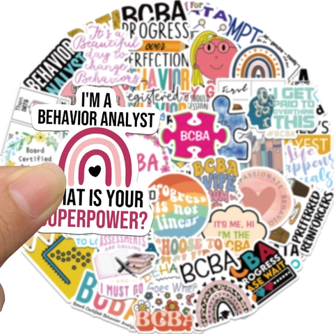 Αδιάβροχα Αυτοκόλλητα BCBA Board Certified Behavior Analyst Επαγγελματικά Εμπνευσμένα Διακοσμητικά Αυτοκόλλητα για Λάπτοπ Μπουκάλι Νερού Βαλίτσα