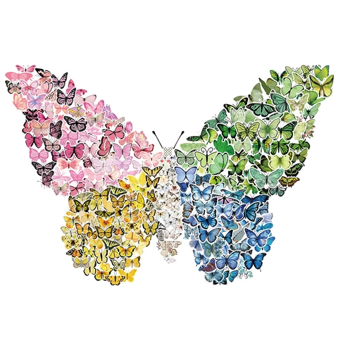 Autocollants Papillon Esthétiques Imperméables en PVC pour Scrapbooking Journal DIY Coque de Téléphone Style Coréen Pack d'Autocollants Décoratifs