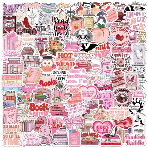 Ensemble d'Autocollants de Lecture Littéraire Décalcomanies PVC Imperméables pour Ordinateur Planche à Roulettes Valise Scrapbooking