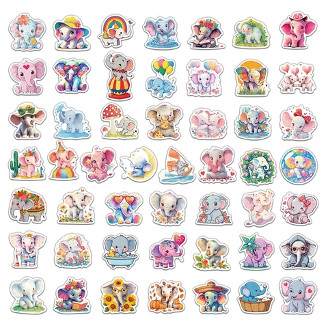 Niedliche Cartoon Elefanten Familie Aufkleber DIY Graffiti Wasserdicht PVC Decals Für Laptop Wasserflasche Kinder Schreibwaren