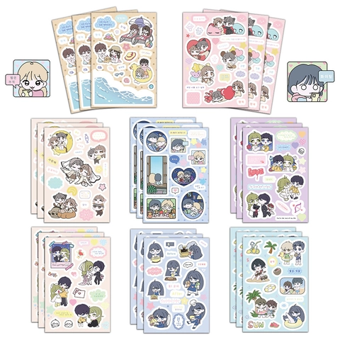 Adesivi Cartoon Academy Holiday Impermeabili in PVC Materiale Fai da Te per Agenda Cover Telefono Laptop Bagaglio Scrapbooking