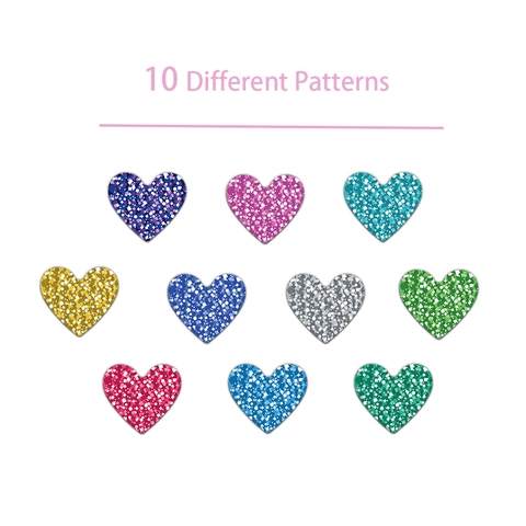 Rotolo Adesivi a Cuore Glitter Carta Washi Etichette Autoadesive Multicolore Tabella Premi DIY Etichette Decorative Stampate