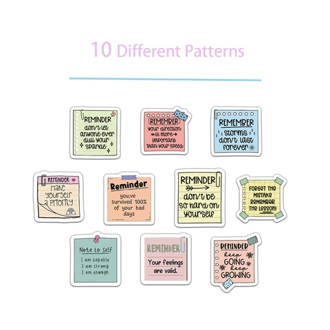 Inspirational Reminder Washi Paper Decorative Stickers For Journal Planner Water Bottle Laptop Waterproof Macaron Color Positive Quotes