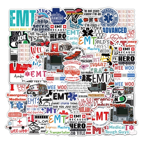 EMT Paramedic Medical Technician Waterproof Vinyl Decals For Laptop Water Bottle Luggage Emergency Medicine Decoration