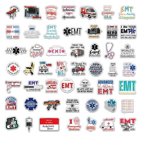 EMT Paramedic Medical Technician Waterproof Vinyl Decals For Laptop Water Bottle Luggage Emergency Medicine Decoration