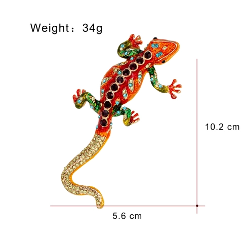 Spilla Vintage a Forma di Camaleonte Lucertola per Donna Uomo Retro Lega Smalto Animale Pin con Strass Gioielli Vestiti Regalo