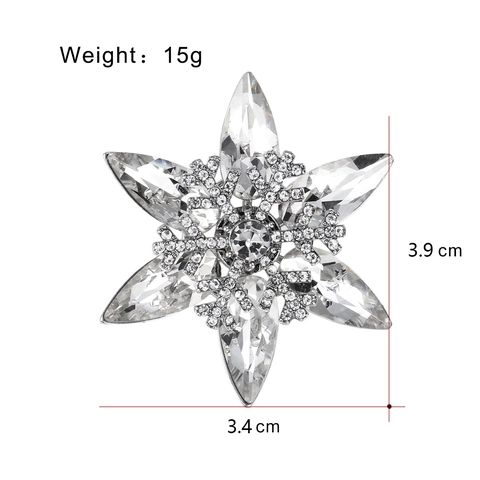 Élégante Broche Flocon de Neige pour Femmes Luxe de Niche Strass Alliage Épingle de Costume Noël Hiver Bijoux Accessoires