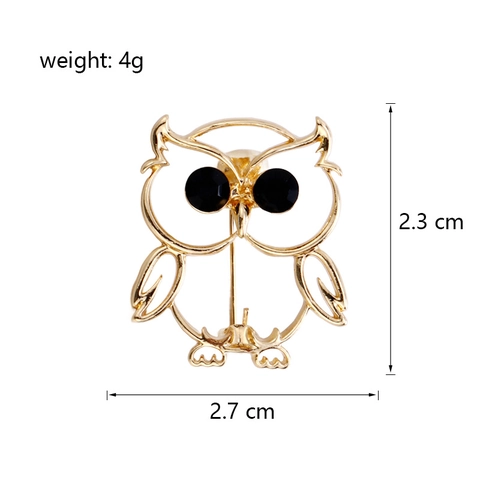 Lindo Búho Aleación Diamantes De Imitación Broche Pin Para Mujeres Hombres Moda Simple Pájaro Animal Solapa Pin Joyería Accesorios Boda Banquete Regalo