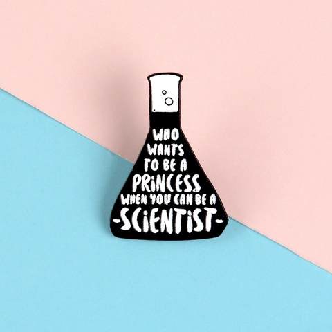 Cita de Científico Matraz Erlenmeyer Pin de Esmalte Laboratorio Química Solapa Broche para Mujeres Hombres Aleación Joyas Regalo