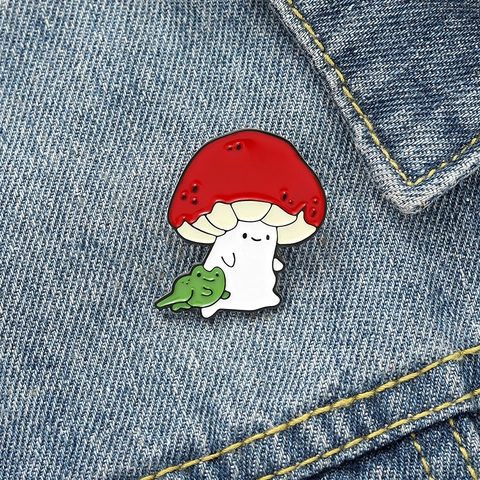 Spilla Creativa in Smalto Cartoon Fantasma di Fungo Con Rana Faccia di Gatto Lega Spilla Distintivo Abbigliamento Zaino Accessori Regalo