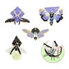 Vintage Alloy Enamel Butterfly Moth Brooch Pin Luminous Celestial Moon Star Design Mystical Jewelry Badge For Women Gifts