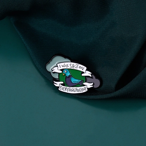 Lustige Kreative Taube Emaille Pin Legierung Brosche Mit Humorvollem Slogan Abzeichen Schmuck Für Rucksack Kleidung Unisex