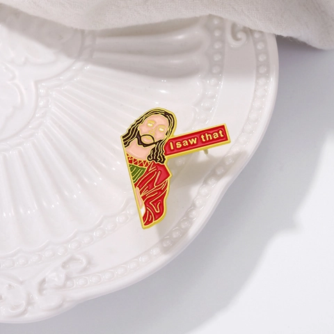 I Saw That Jesus Meme Enamel Pin Funny Cartoon Figure Alloy Brooch Creative Painted Lapel Badge For Clothes Bag Decoration