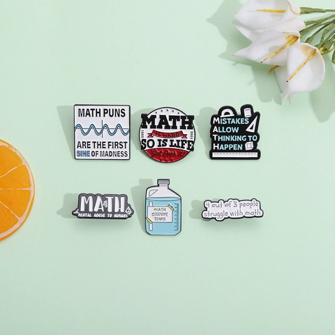 Lustiges Mathe Emaille Pin Set Mathematik Formel Slogan Brosche Abzeichen Für Studenten Lehrer Rucksack Hut Kleidung Schmuck