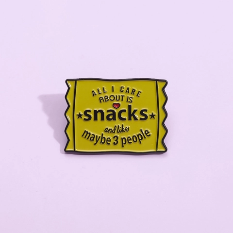 Creative Funny Snack Bag Alloy Painted Brooch Yellow Enamel Pin Jewelry Accessories For Snacks Lover Gift Women Men Badge